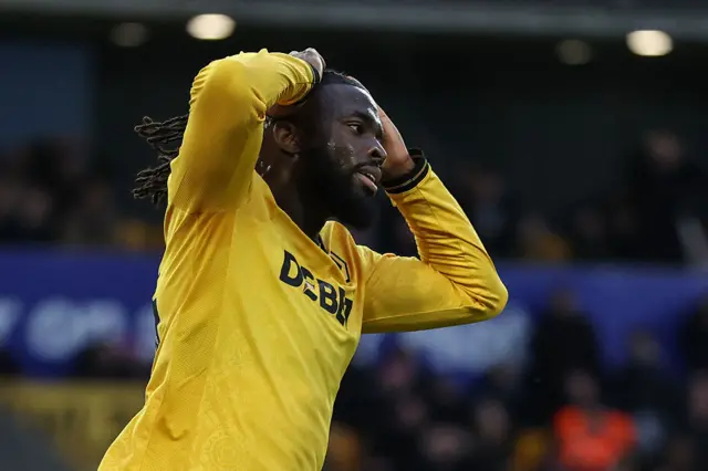 Arokodare reacts to a close miss