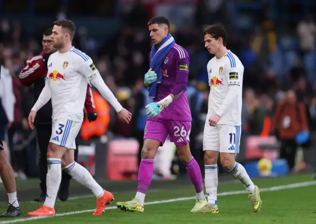 Leeds players trudge off