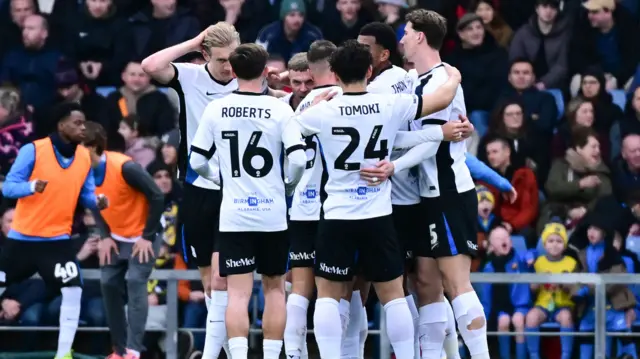 Birmingham players celebrate at Oxford