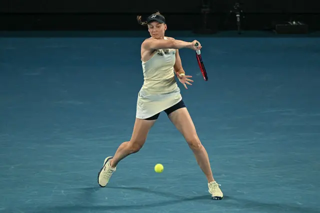 Elena Rybakina hits a return