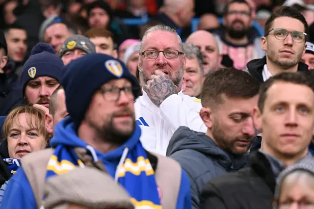 Leeds fans watch on nervously