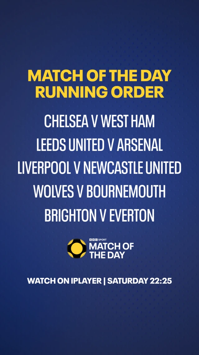 MOTD running order