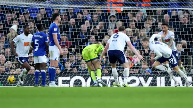 Lewis Gibson gives Preston the lead at Ipswich