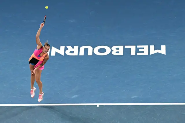Aryna Sabalenka serves