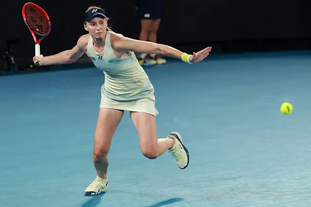 Elena Rybakina hits a return