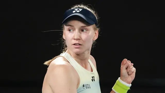 Elena Rybakina reacts