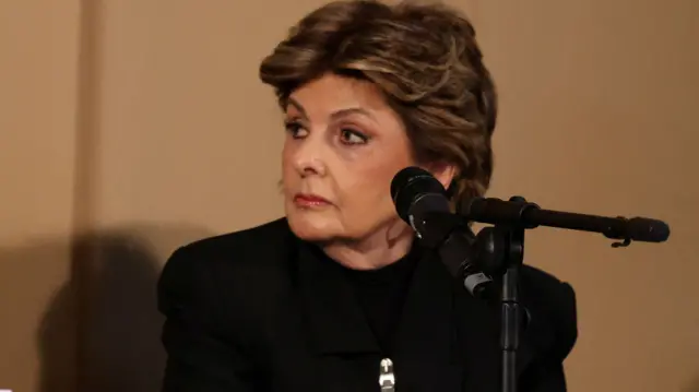 Attorney Gloria Allred at a press conference in 2024