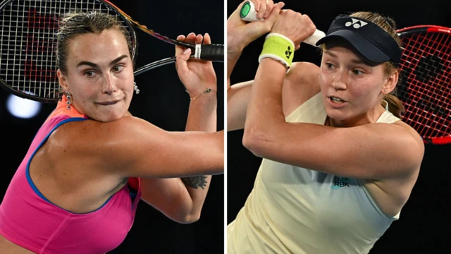 Aryna Sabalenka and Elena Rybakina in action