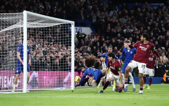 Chelsea's Marc Cucurella scoring a goal