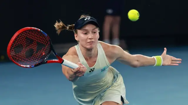 Elena Rybakina hits a return