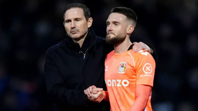 Frank Lampard and Matt Grimes at full-time at Loftus Road