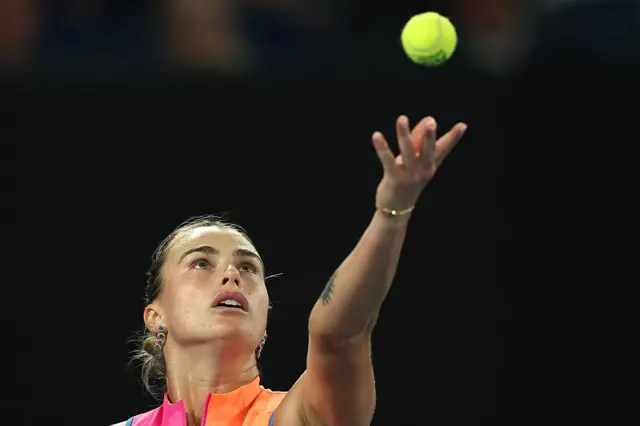 Aryna Sabalenka serves