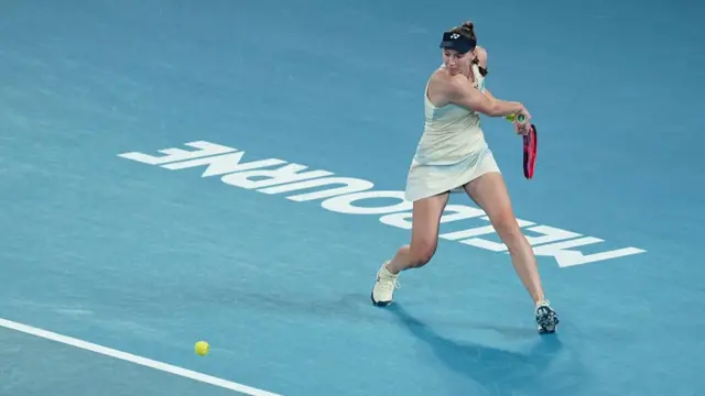 Elena Rybakina of Kazakhstan in action
