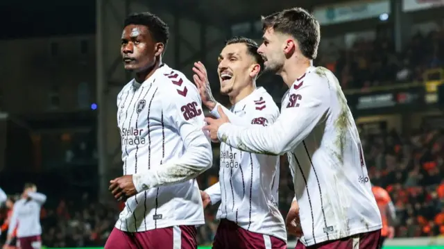 Hearts players celebrate
