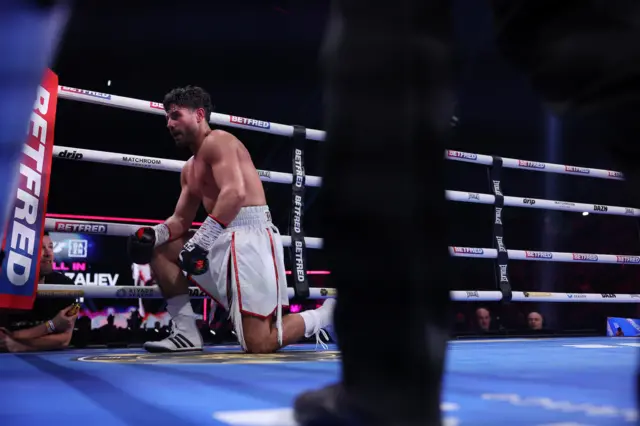 Josh Kelly on the canvas