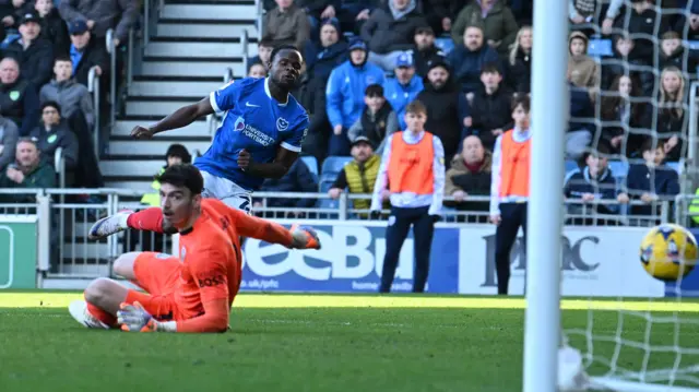 Milli Alli slots Portsmouth's second of the game against West Brom