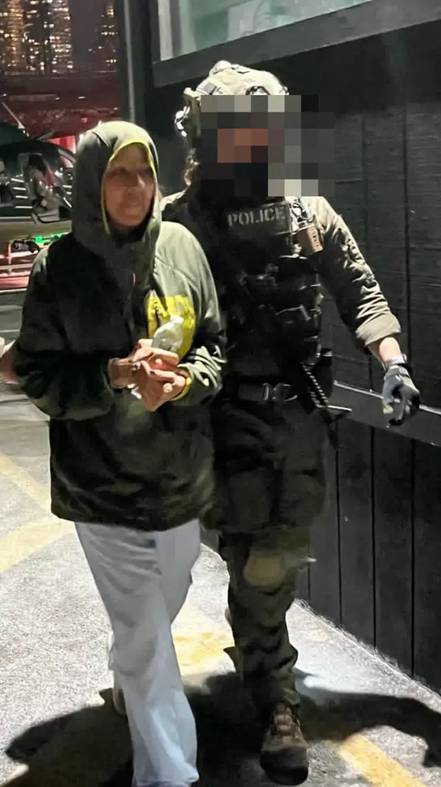 Cilia Flores with a police escort