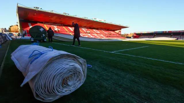 Hot air tents removed from the pitch at the LNER STadium