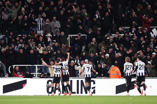 Malick Thiaw of Newcastle United celebrates