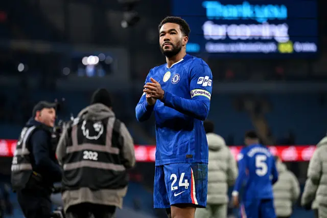 Reece James of Chelsea acknowledges the fans