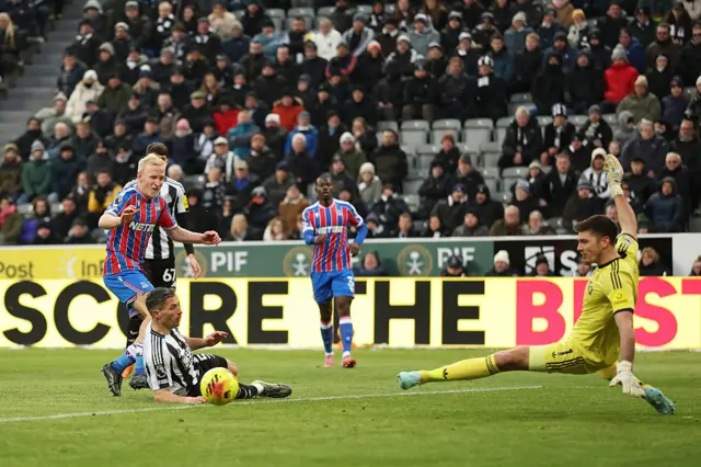 Will Hughes of Crystal Palace misses a chance