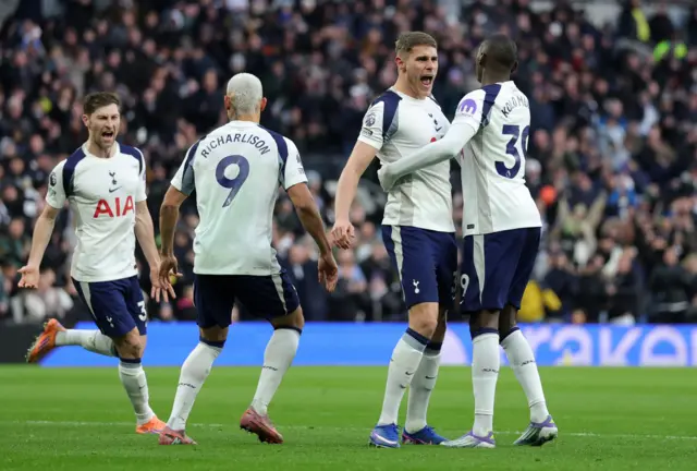 Tottenham Hotspur's Ben Davies celebrates