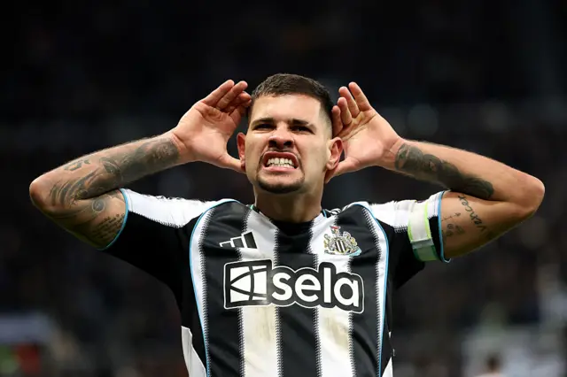 Bruno Guimaraes of Newcastle United celebrates