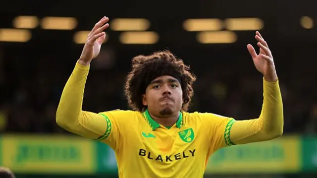 Norwich's Jovon Makama celebrating a goal