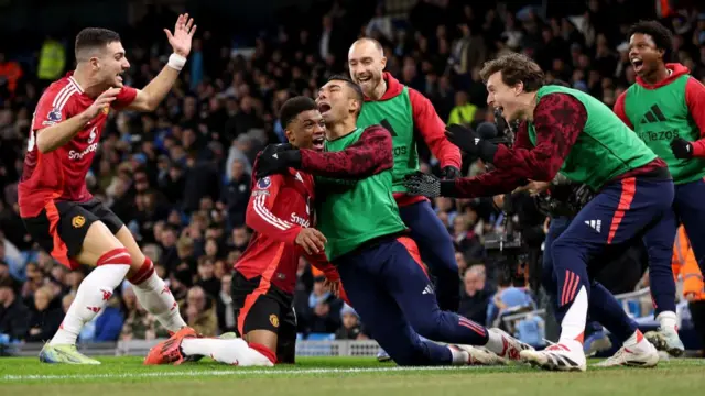 December 2024 - Amad Diallo scores a late winner as Manchester United beat Manchester City at Etihad Stadium
