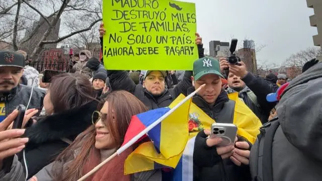 Protestors outside court