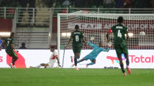 Ademola Lookman scores against Mozambique