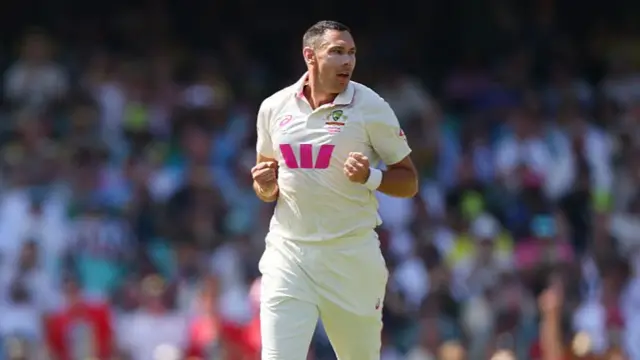 Scott Boland celebrates a wicket