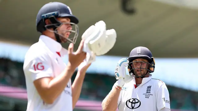Joe Root of England prepares to walk out onto the field following the lunch break during day two of the Fifth Test
