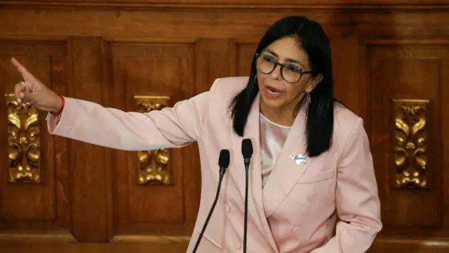 Venezuela's Vice President Delcy Rodriguez presents the government's 2026 budget proposal to the National Assembly in December 2025.