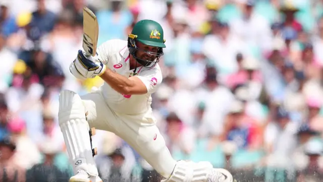Jake Weatherald of Australia bats during day two of the Fifth Test in the 2025/26 Ashes Series between Australia and England at Sydney Cricket Groun