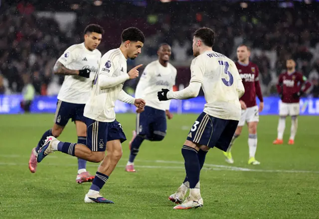 Morgan Gibbs-White of Nottingham Forest celebrates