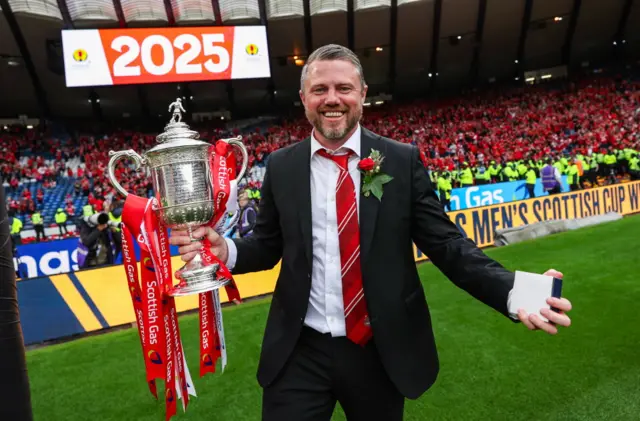 Jimmy Thelin with the Scottish Cup