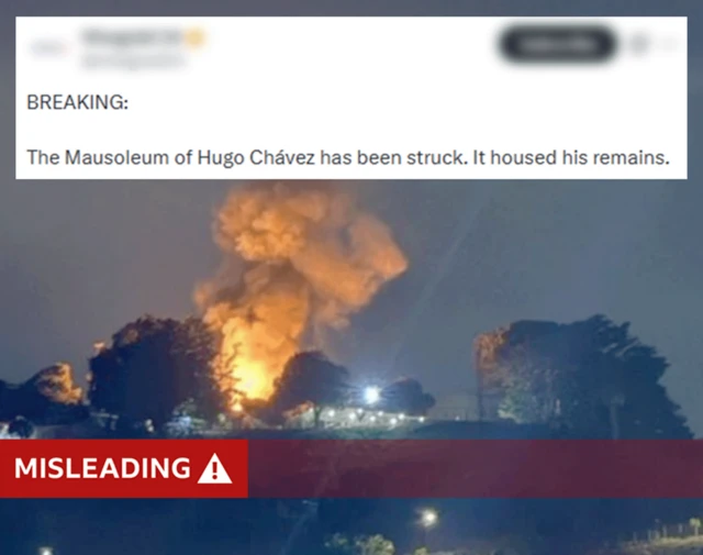 Image of a cloud of smoke rising into the night sky and a fire after an apparent explosion