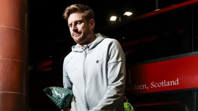 Stuart Armstrong arriving at Ibrox