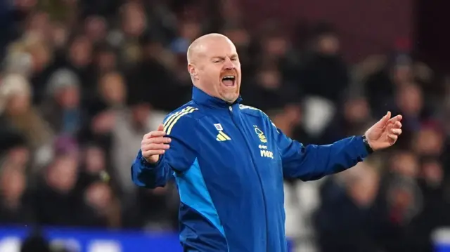 Sean Dyche reacts to a missed chance