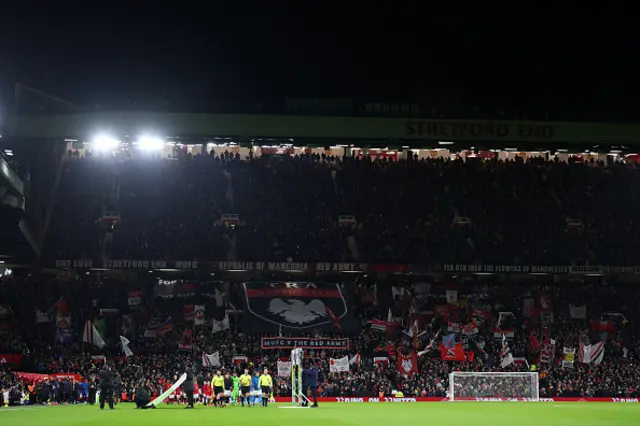 A general view as the teams walk out