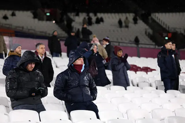 West Ham United fans appear dejected