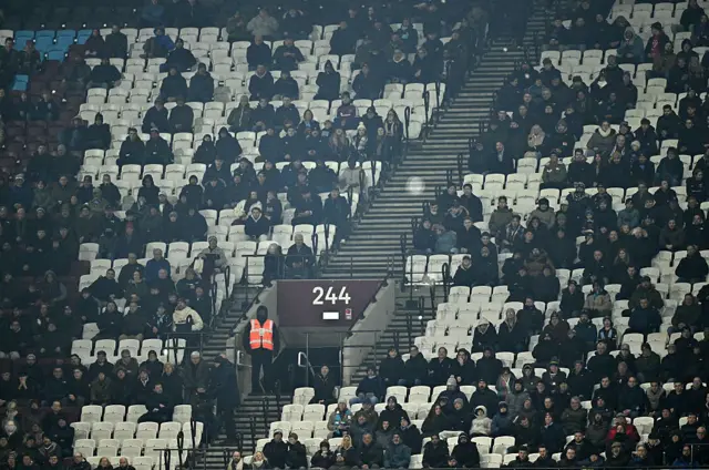 Plenty of empty seats as the game begins