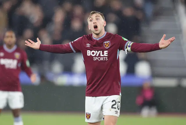 West Ham United's Jarrod Bowen gestures