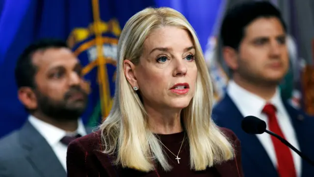 US Attorney General Pam Bondi during a press conference