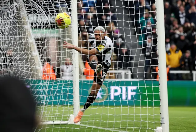 Newcastle United's Joelinton celebrates scoring their second goal