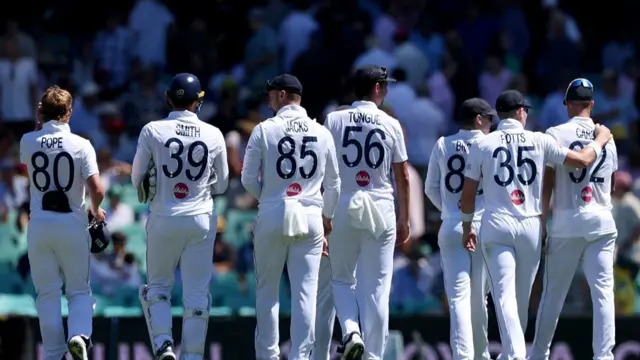 England players react as they walk off the ground