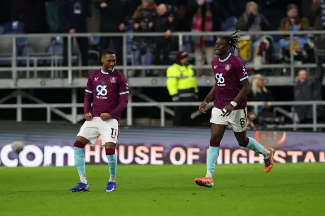 Burnley's Jaidon Anthony celebrates scoring their second goal
