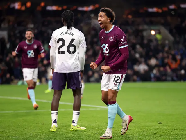 Bashir Humphreys of Burnley celebrates scoring his team's first goal
