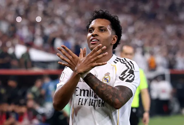Rodrygo celebrates